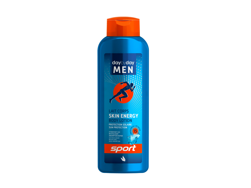 Day By Day Lait Corps Skin Energy Spécial Sport, SPF 15 Homme 500ml -City M-
